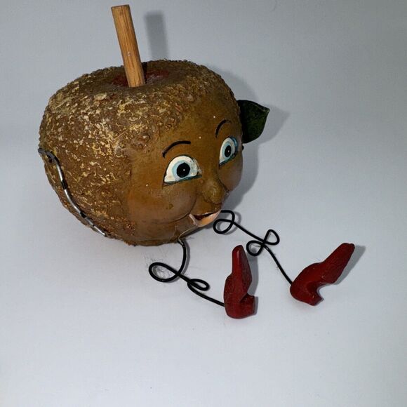 Vintage 80s Anthropomorphic Shelf Sitter Fruit Figures Orange Pear Carmel Apple* - Picture 9 of 10
